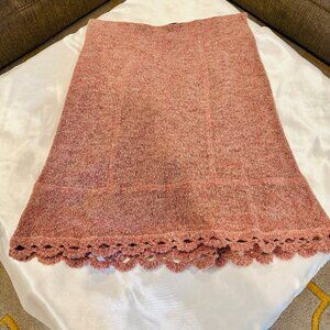 Bergdorf Goodman Nanette Lepore Salmon Colored Knit Skirt, Size L
